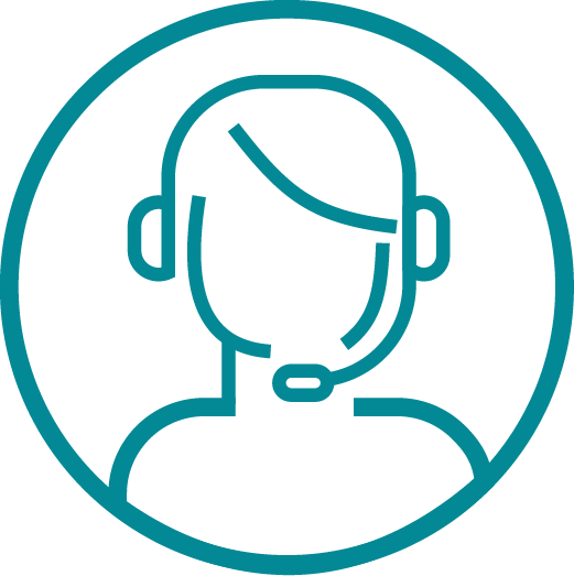 Icon of a patient's case manager with a headset on